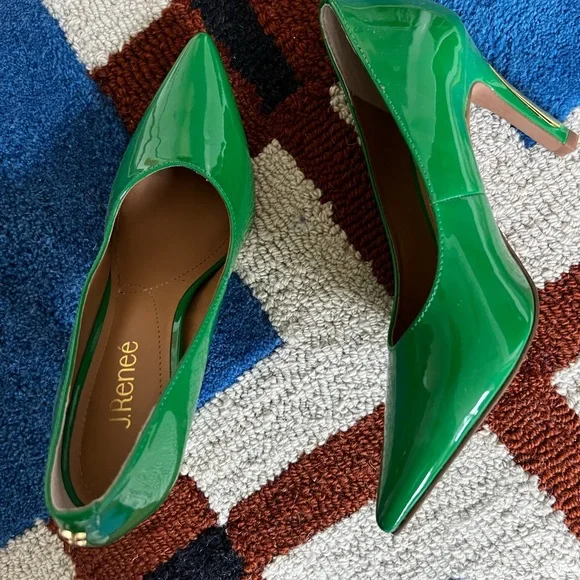 J.Renee Vibrant Green Patent Heels - Picture 2 of 9